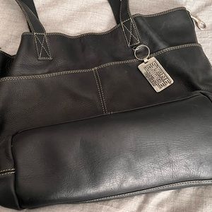 Vintage Stone Ridge leather tote bag